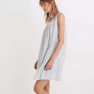 Madewell Yoked Sleeveless Mini Dress in Textured Stripe | XS